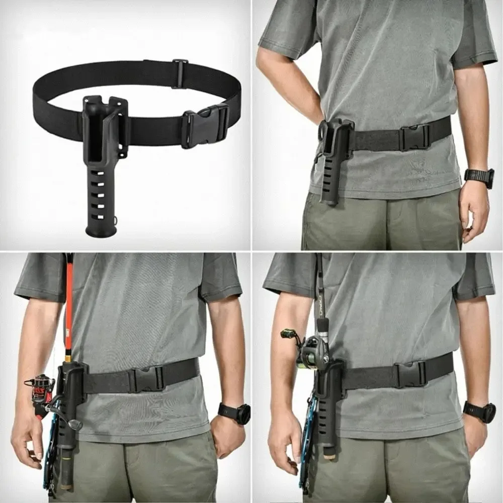 Verstellbarer Angelrutenhalter mit Gürtelclip und Schloss, Tragbare Angelausrüstung, Abnehmbarer Hüftgurt für Freihändiges Angeln – Detail 5