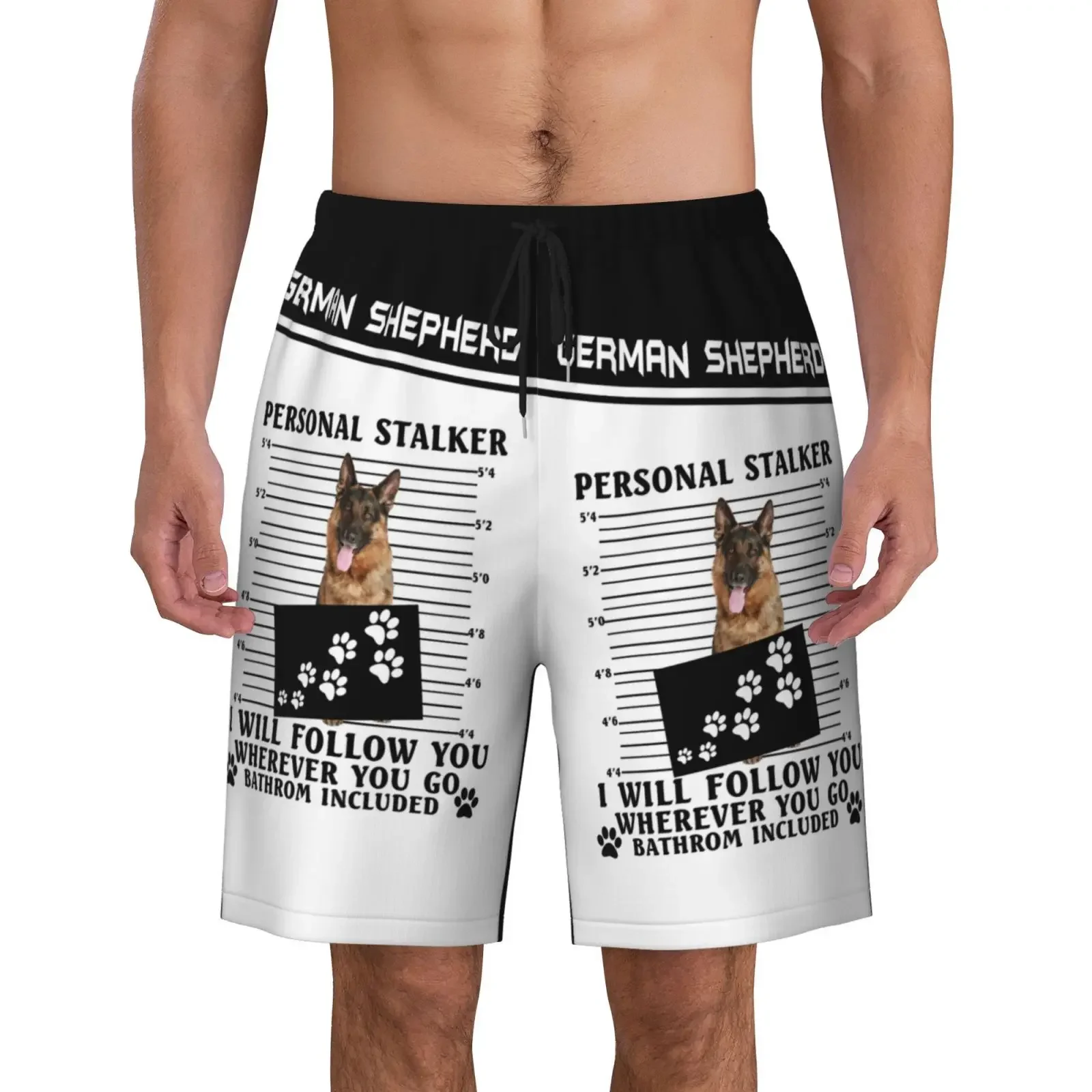 

CLOOCL Гавайские пляжные шорты, шорты с 3D принтом немецкой овчарки, модные мужские шорты, эластичные шнурки, праздничные спортивные шорты
