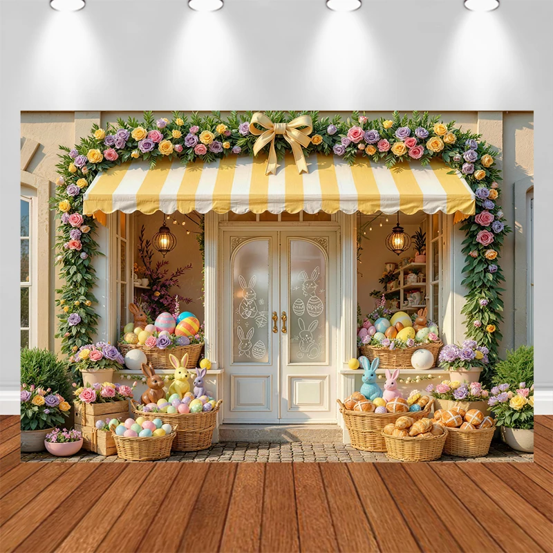 

Фон для фотосъемки LS: Пасхальный магазин, милый кролик, яйца, цветочный декор, фон для детских портретов на день рождения, фотостудия