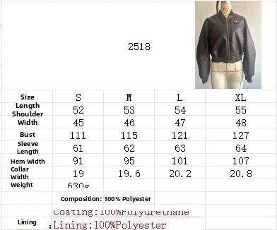 سترة نسائية من الجلد المقلد للدراجات النارية الأمريكية، سترة قصيرة مثيرة بياقة واقفة لربيع الخريف