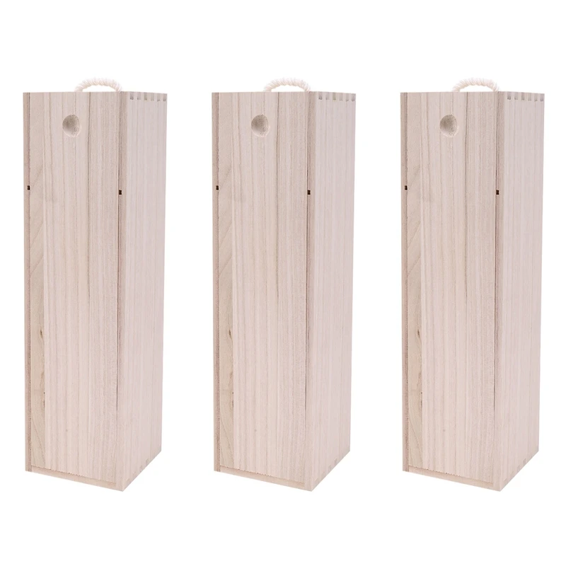 

New-3X Red Wine Bottle Wooden Packing Box For Hampagne Flute Special Wooden Gift Wrap Storage For Wine Can Make Logo Box