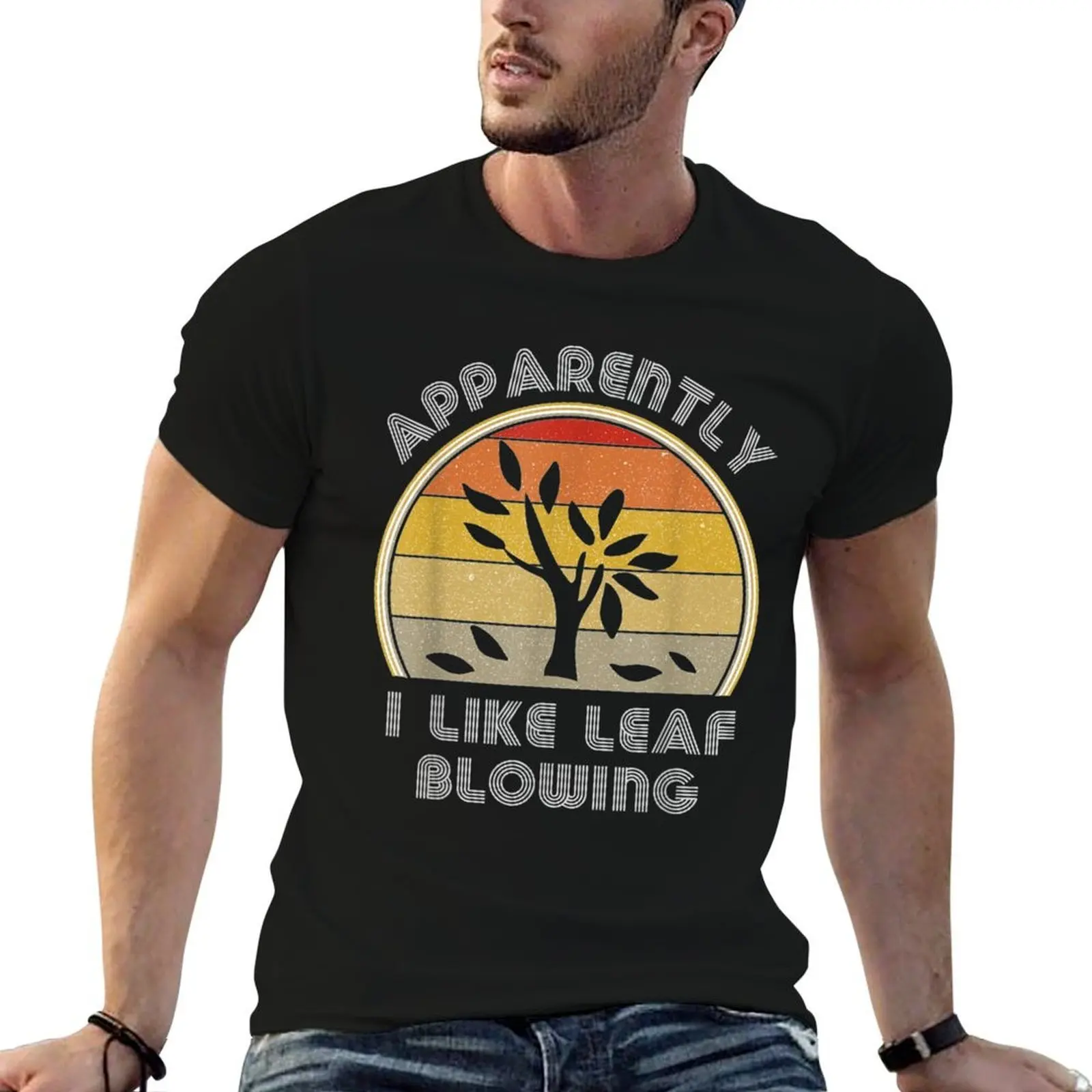 Mens-Funny-Leaf-Blower-Shirt-Retro-Lawn-Care-Gifts-Yard-Work-Gift T-Shirt Luxury man blue archive outfits for men