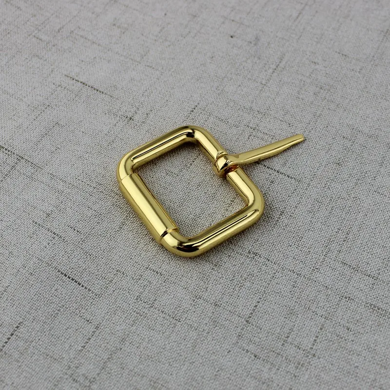 

High quality 19mm 38mm Deep gold adjusting squared pin buckle,brass metal Detachable buckle for bags purse belt accessories