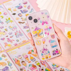 Cute Sticker Lovely Cartoon Unicorn Cat Stereoscopic Sticker 3D Kawaii Sticker for DIY Decorative Mobile Phone Sticker Scrapbook