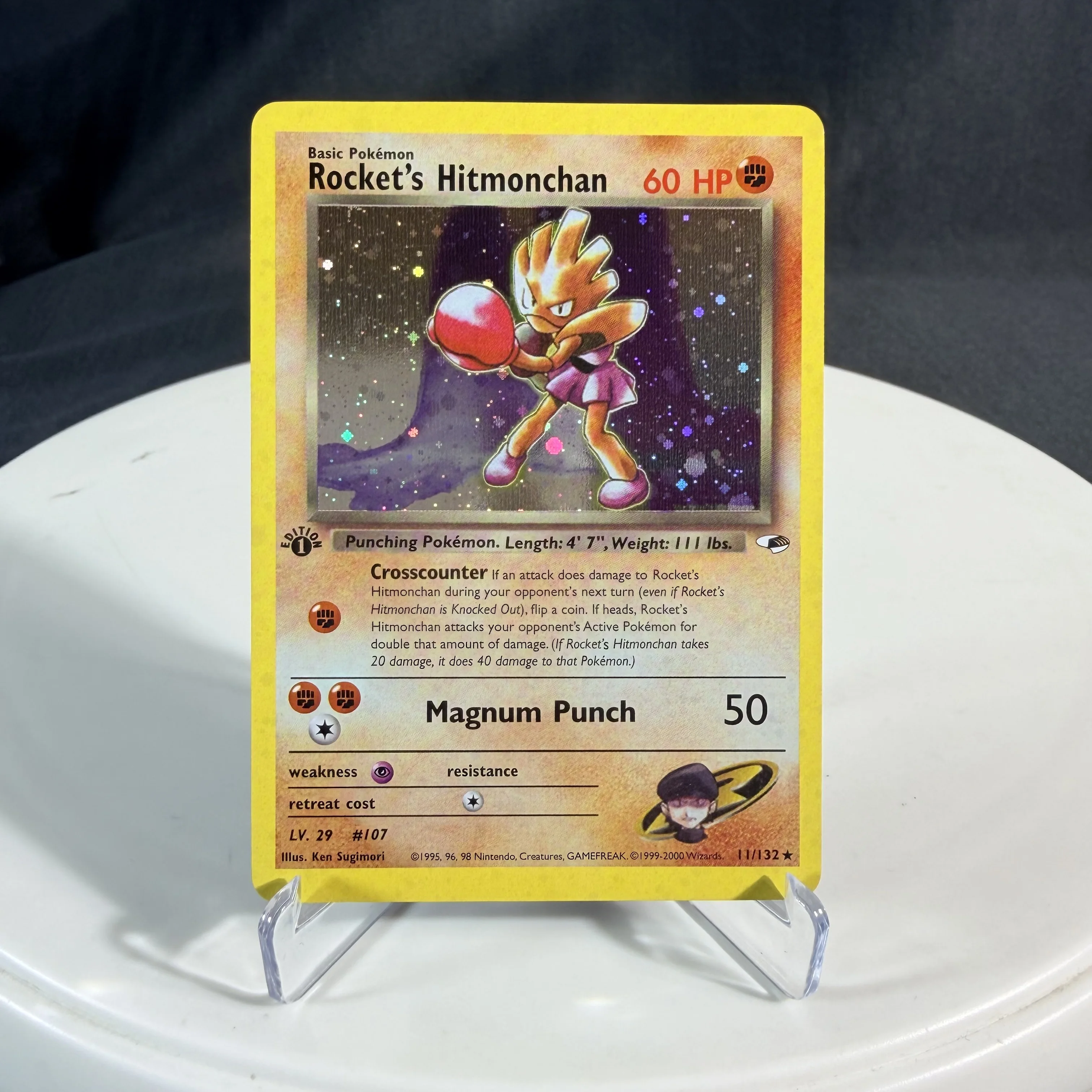 Cartas Proxy PTCG: Cartas de Treinador Líder do Desafio de Ginásio, Hitmonchan, Zapdos, Feraligatr, Novas Cartas Holo Clássicas da Coleção PKM, Brinquedo de Presente