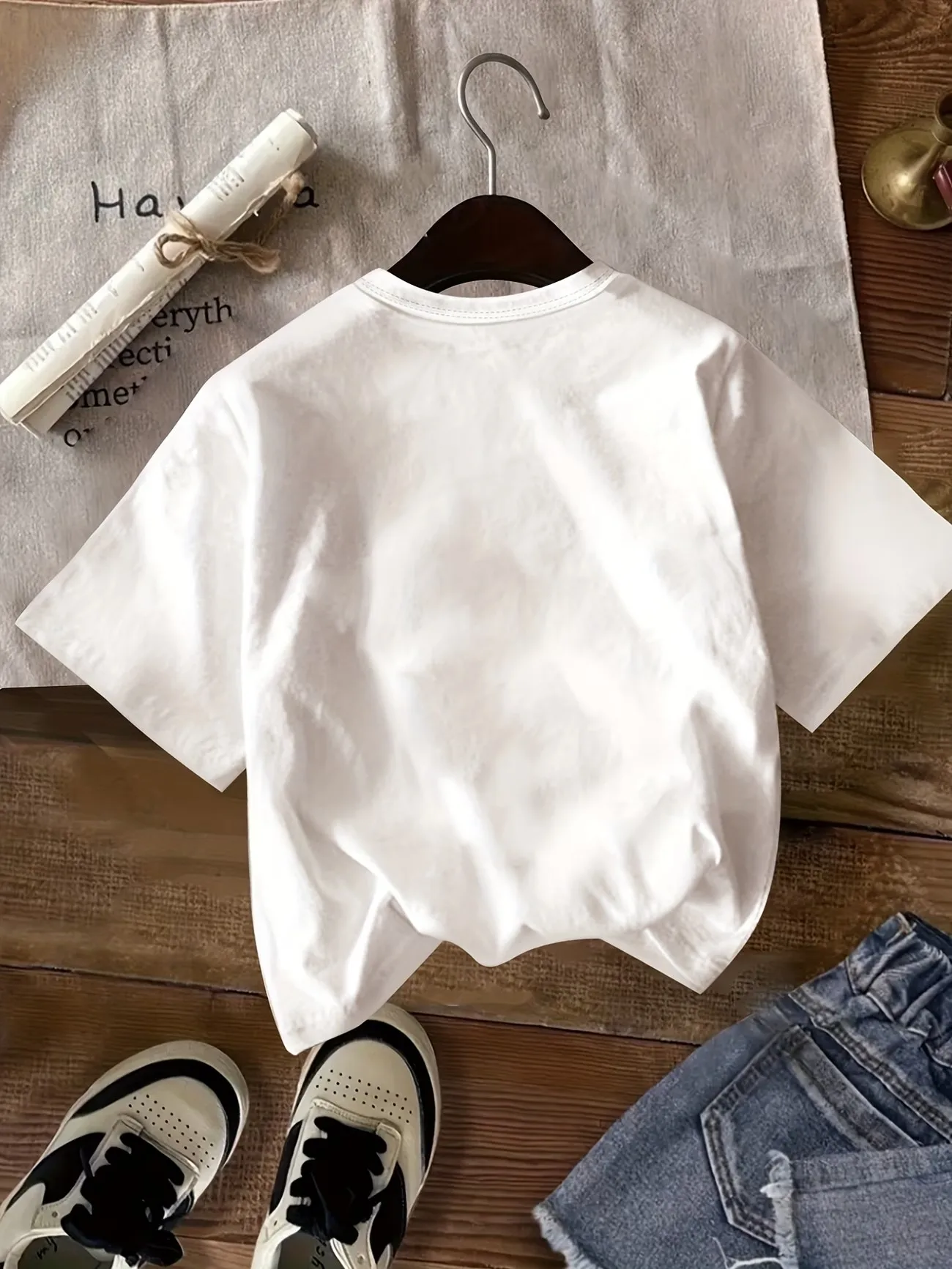 Retro Streetwear Los Angele California Letter Print T Shirts Short Sleeved Kids Children's T-shirt Boys Girls Casual Top Tee