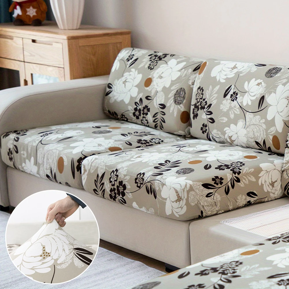 Printing Sofa Cushion Cover Elastic Removable Sofa Covers L-shaped Chaise Lounge Sofa Seat Protector Home Decoration Living Room