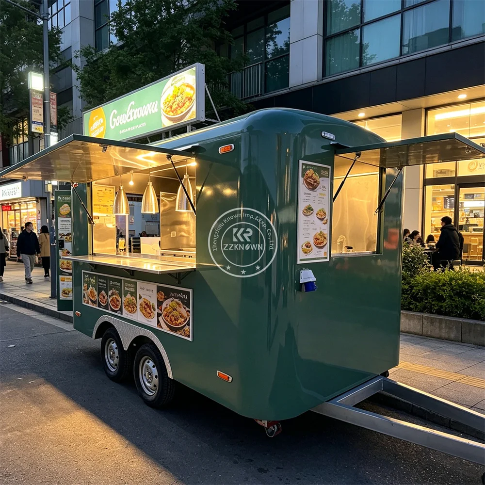 Customized Street Catering Truck Mobile Food Trailer Snack Food Truck Street Coffee Beverage Trailer Food Truck Fully Equipped