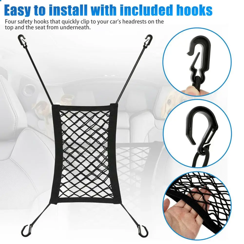 Car Seat Dog Elastic Mesh Net Storage Organizer Luggage Hook for Ford Focus Mk1 Ioniq 5 Renegade Car Trash Golf 4