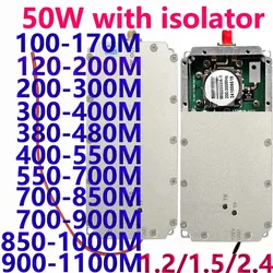 Amplificador de potência do módulo RF de baixa frequência 50W com isolador 100-150MHZ120-200MHZ300-400MHZ400-550MHZ550-700MHZ900-1100M850-1000MHZ