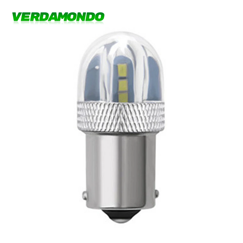 1Pcs 1156 Auto Car Led BA15S P21W 3030 6 SMD Light White Brake Reversing Bulb Rotation Signal Daytime Running Taillight DC 12V