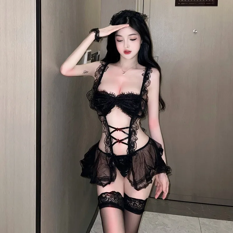 Sexy underwear maid seductive flirtation bed free provocative passion suit uniform pure desire sexy pure