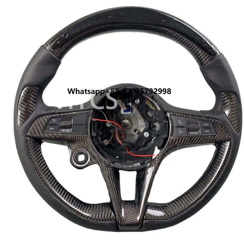 

Customized Car Accessories for Alfa Romeo Giulia Stelvio Carbon Fiber LED Sports Steering Wheel