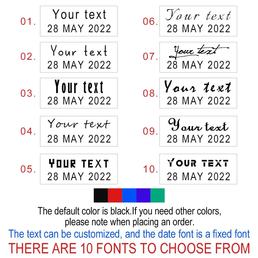 Self-Inking Date Stamp With Signature Custom Text Printing Typeface Date DIY Text Combination Adjustable Ink Custom Seal R9B5