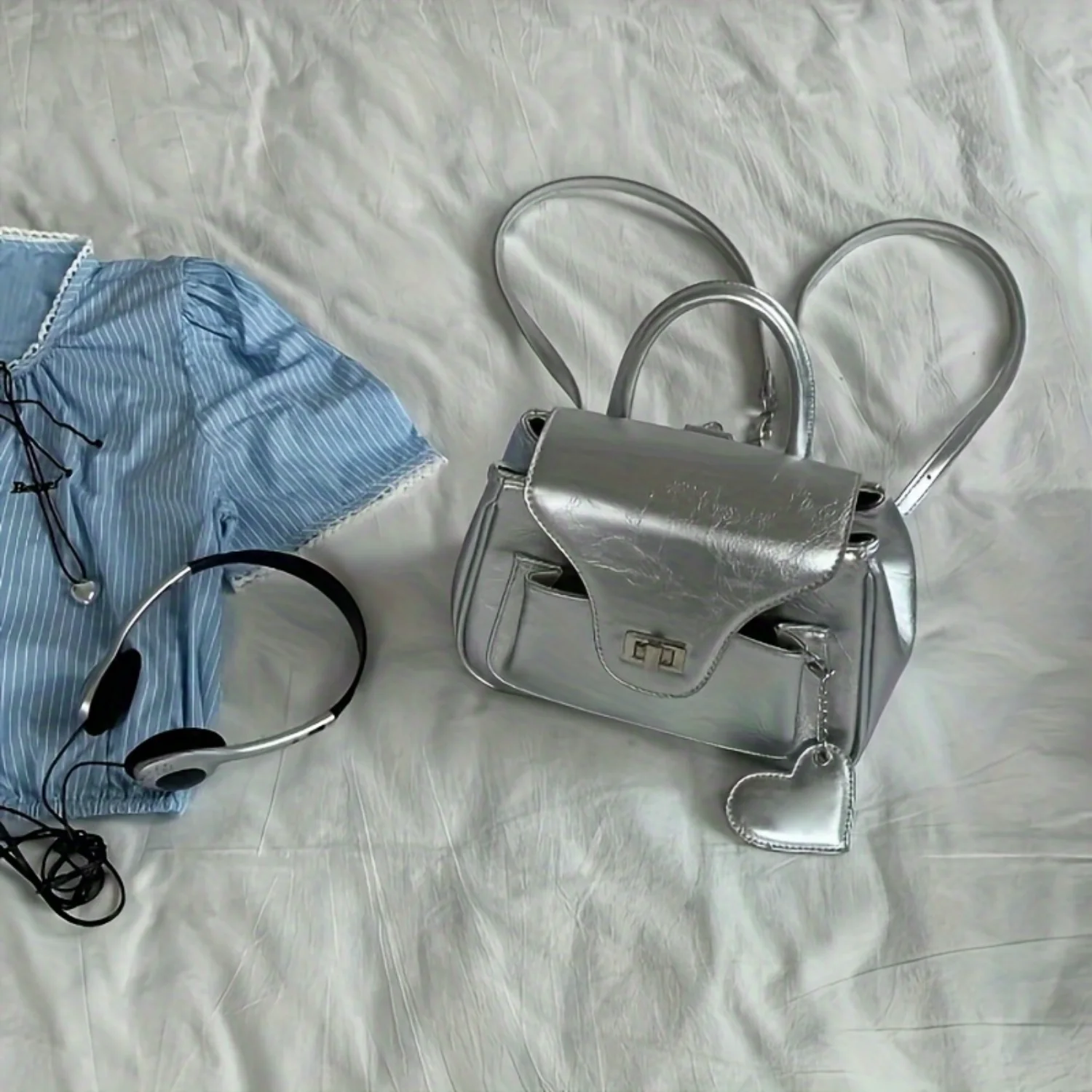 

Trendy Mini Backpack For Women, Niche Design Chain Shoulder Bag, Mini Flap Handbag & Purse