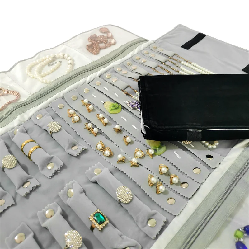 عالية الجودة المخملية مجوهرات تخزين عرض حقيبة لتخزين خواتم أقراط القلائد المعلقات مجوهرات تخزين عرض الدعائم
