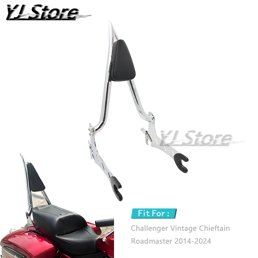 Apto para indiano challenger vintage chefe roadmaster 2014-2024 2023 2022 passageiro sissy bar motocicleta acessório encosto traseiro