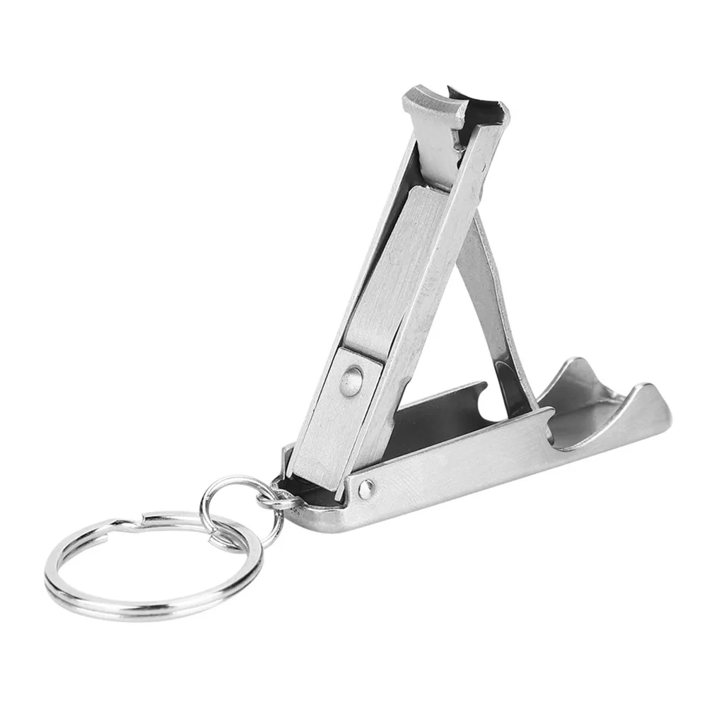 3 Pcs 2 in 1 Nail Cutter Clippers Stainless Steel Foldable Nail Cutter Bottle Opener Ultra Thin Portable
