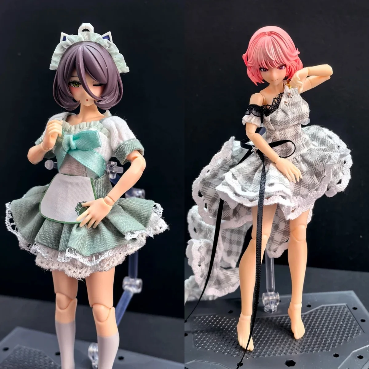 

【No Figure】1/12 Scale Female Soldier Clothing Accessories Maid Skirt One-shoulder Cocktail Dress Fit 6''Action Figure Model Toys