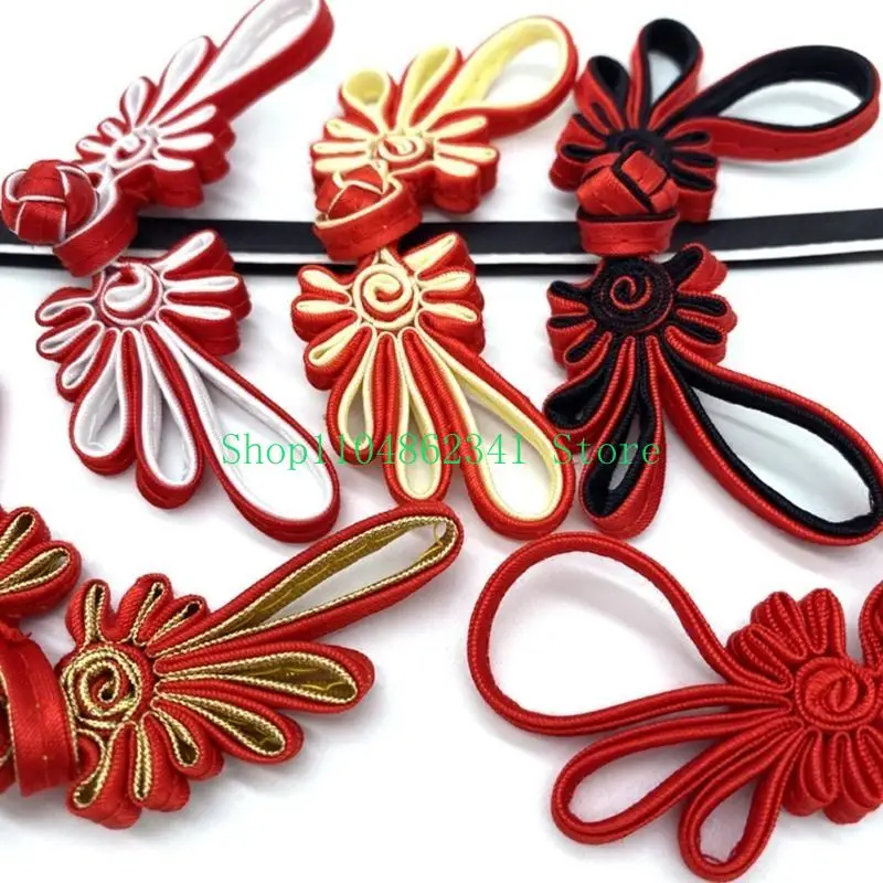 5asd Chinese Knot Buttons Sweater Scarf Cloaks Clasp Cardigan Fasteners for Clothing Decor Flower Cheongsam Fasteners