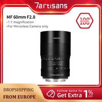 7artisans 60mm F2.8 APS-C Manual Macro Prime Lens For Canon EF-M M50 M10 Sony E ZVE10 Fuji FX Micro 4/3 E-PL1 Mirrorless Cameras