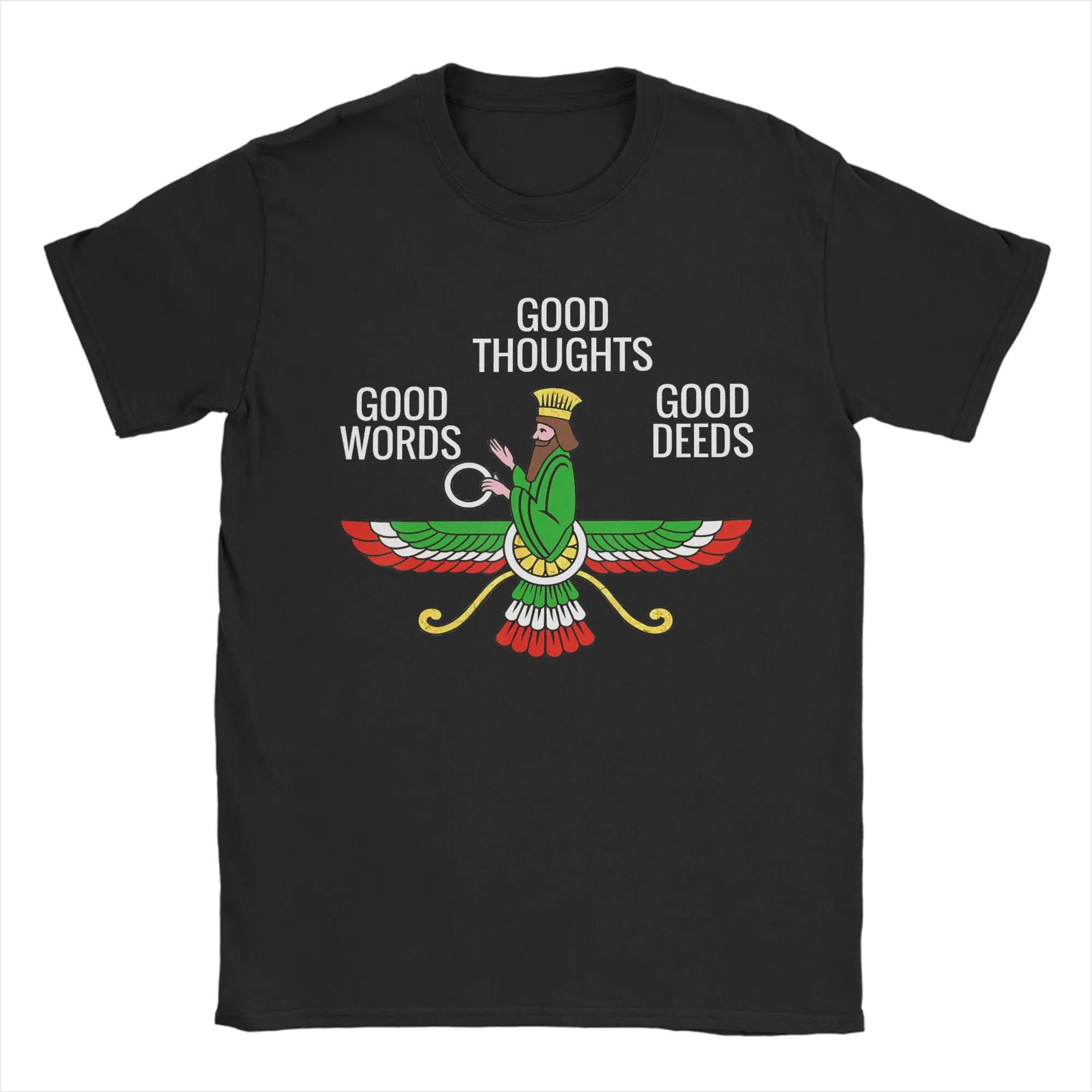 Farvahar Iran Zoroastrian Persian Farvohar Iranian Zoroaster T-Shirt Summer Men Cotton O-Neck Plus Size Top Tees Short Sleeve