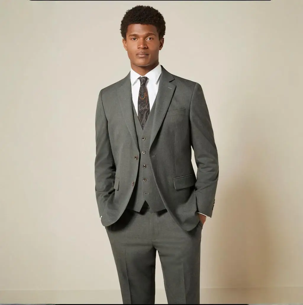 

Mens 3 Piece Suit Regular Fit 2 Button Blazer Elegant Wedding Banquet Suit Business Outfits Customize