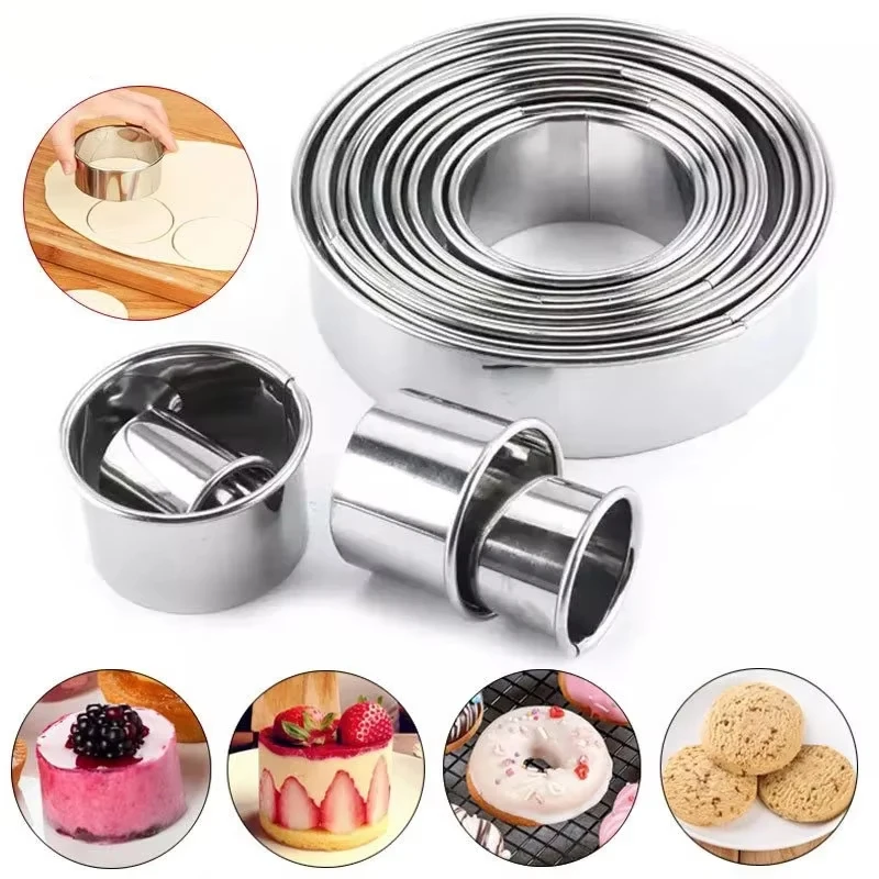 11 teile/satz Edelstahl Runde Cookie Keks Schneider DIY Gebäck Backen Kreis Ring Formen