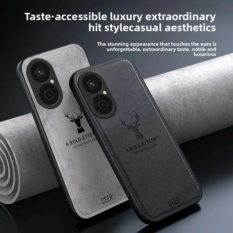 

Case For Huawei nova Y73 Fashion Deer Head Dirt-Resistant Cloth Cover For Huawei nova Y73 5G Shockproof Bumper Funda