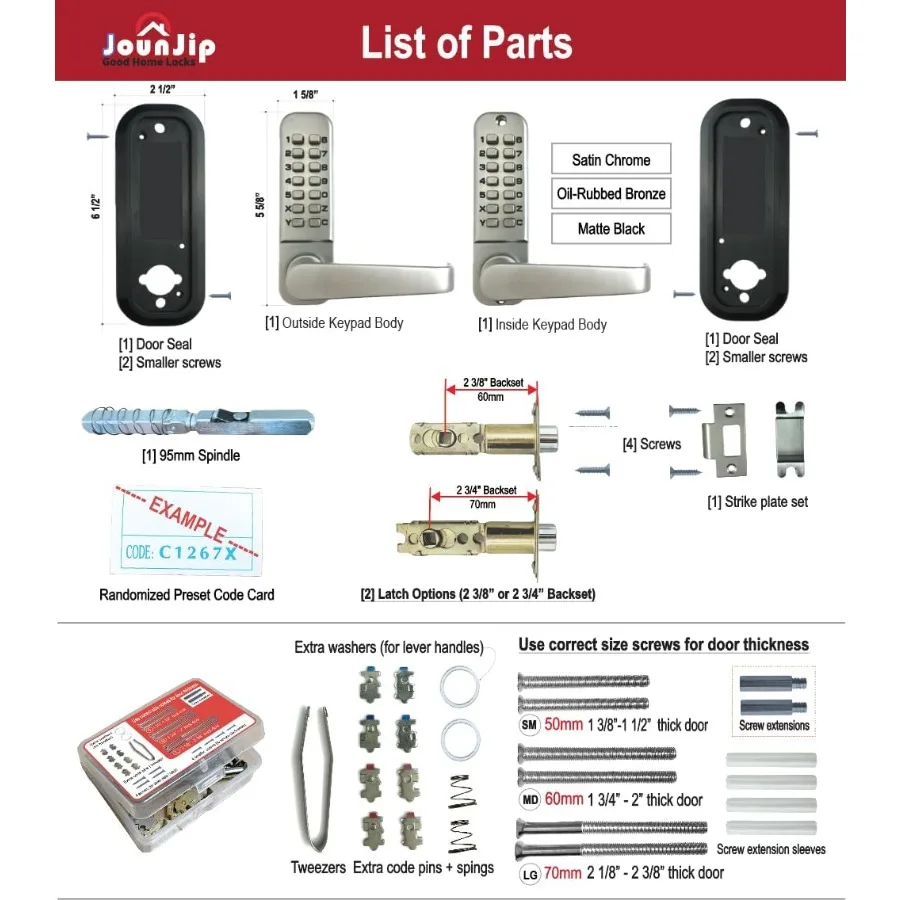 قفل باب بمقبض رافعة ميكانيكي مزدوج الجوانب مع مغزل مربع لتعزيز الأمان وسهل التركيب