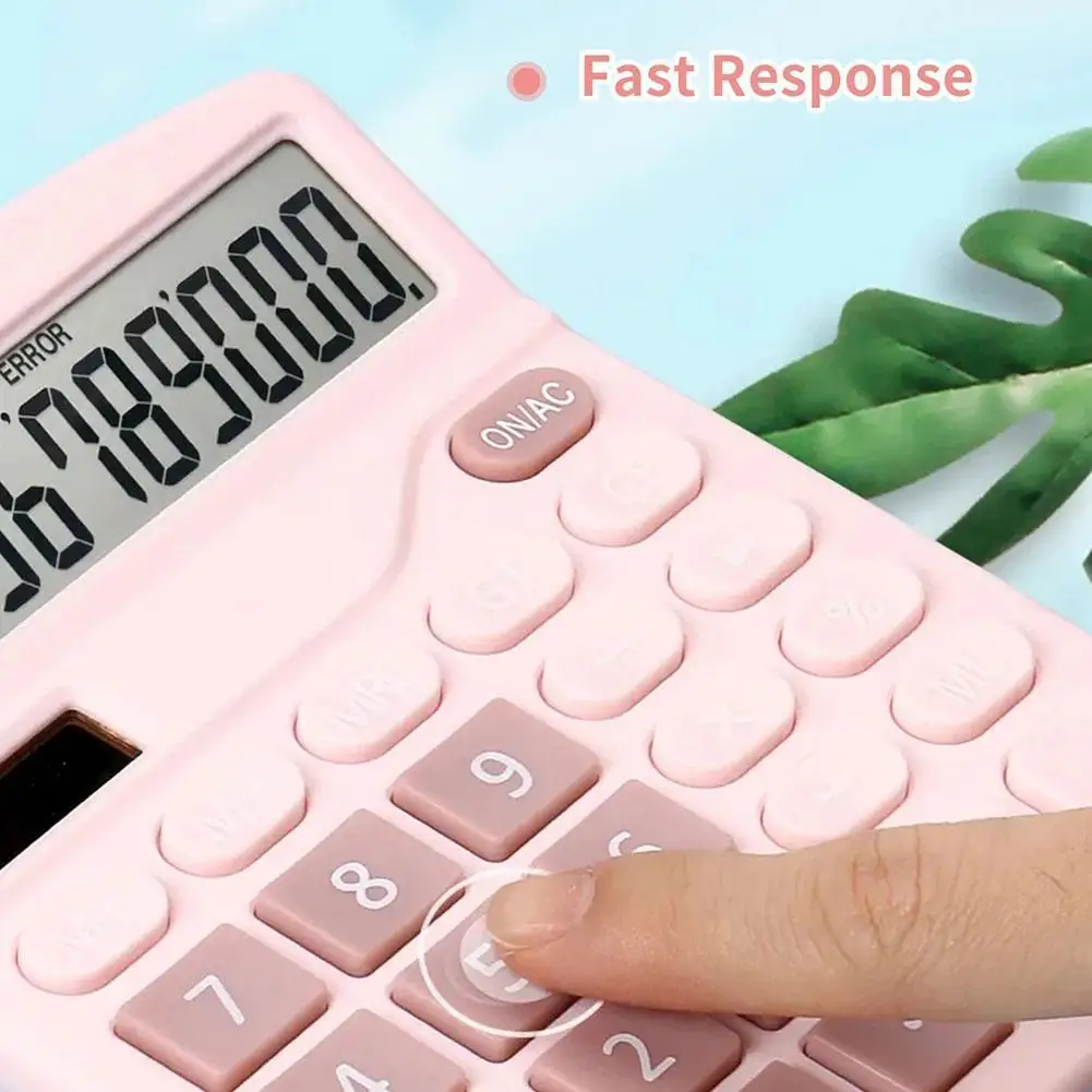 12-Digit Cute Calculator Desktop Large LCD Display Big Button Mechanical Feel Calculator For Office Home School Stationery Gift