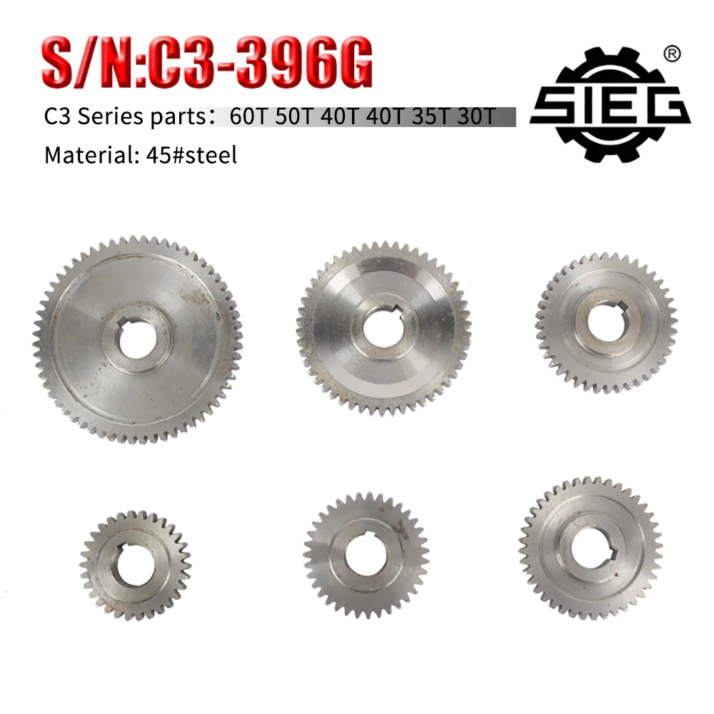 6pcs Metric Metal Exchange Gears Set ,SIEG C3&JET BD-7 Mini Lathe Gear Set