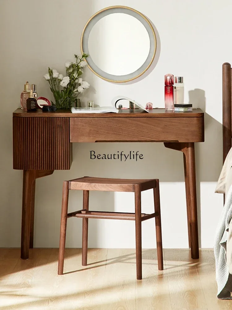 

LJY*Nordic Solid Wood Light Luxury Modern Simple Retro Makeup Table