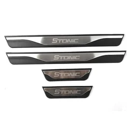 4Pcs/Lot ABS Stainless Steel For 2017-2023 KIA STONIC YB Door Sill Pedal Welcome Scuff Plate Decoration Cover