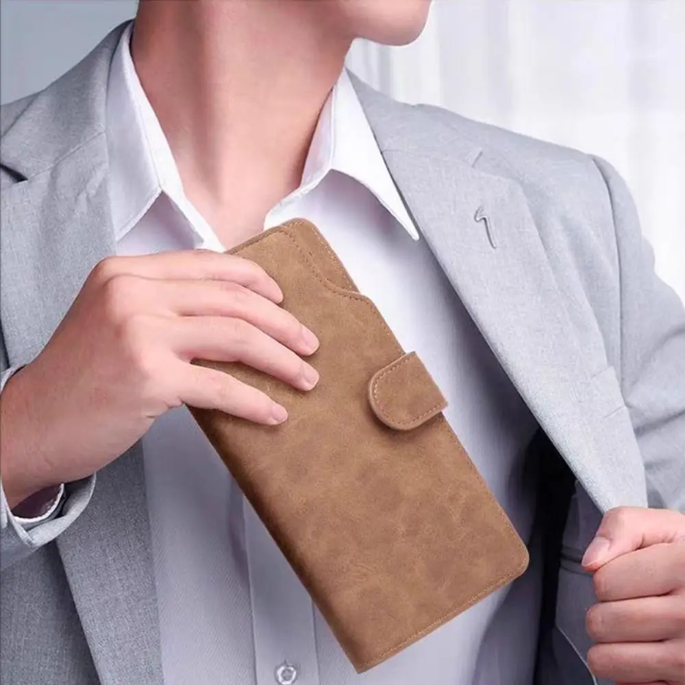

Simple PU Men Long Wallet Large Capacity Coin Purse Business Wallet Hasp Phone Pocket Card Holder Girl