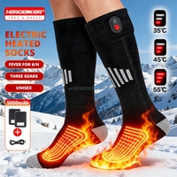 Winter Warm Heating Socks with 5000mah Battery Rechargeable Anti-Cold Men Women Thermal Heated Foot Warmer Outdoor Ski Sports