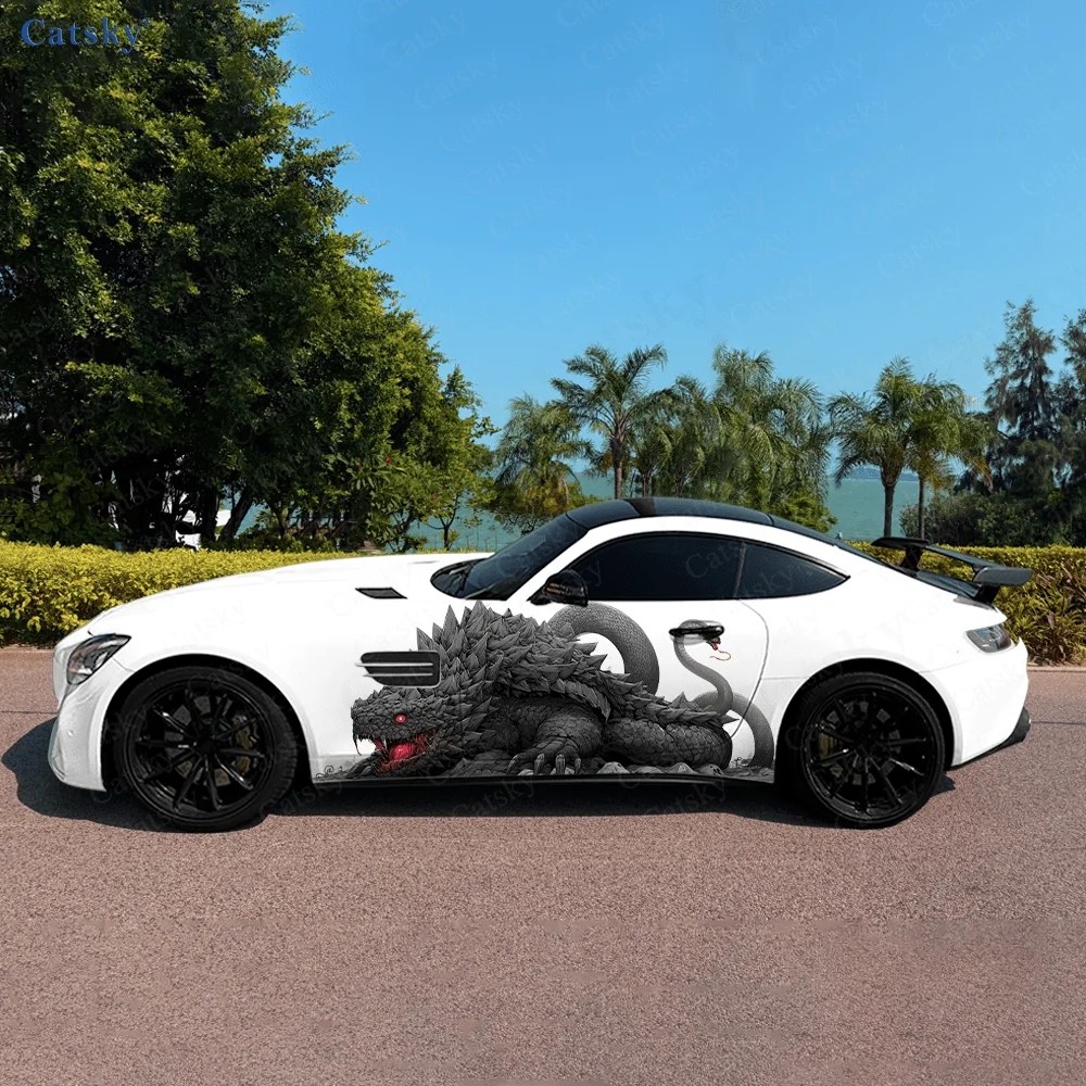 2pcs Dragon and Snake Car Side Wraps, Self-Adhesive PVC Waterproof & Scratch-Resistant Stickers, Car Accessory Gift