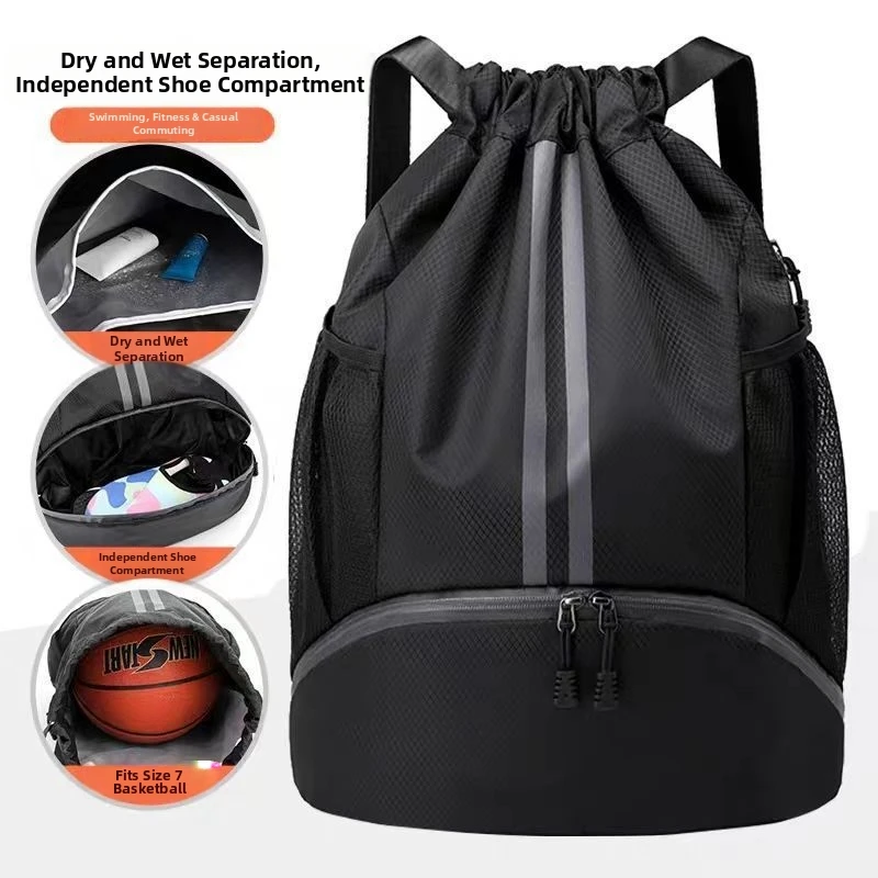 Basketball Football or swimming bag dry wet separation swimsuit storage bag sports backpack training and fitness drawstring