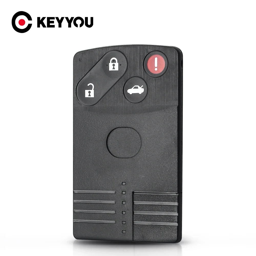 KEYYOU 4 Buttons For Mazda 5 6 CX-7 CX-9 RX8 Miata MX5 2004 2005 2006 2007 2008 2009 Replacement Smart Card Remote Key Shell