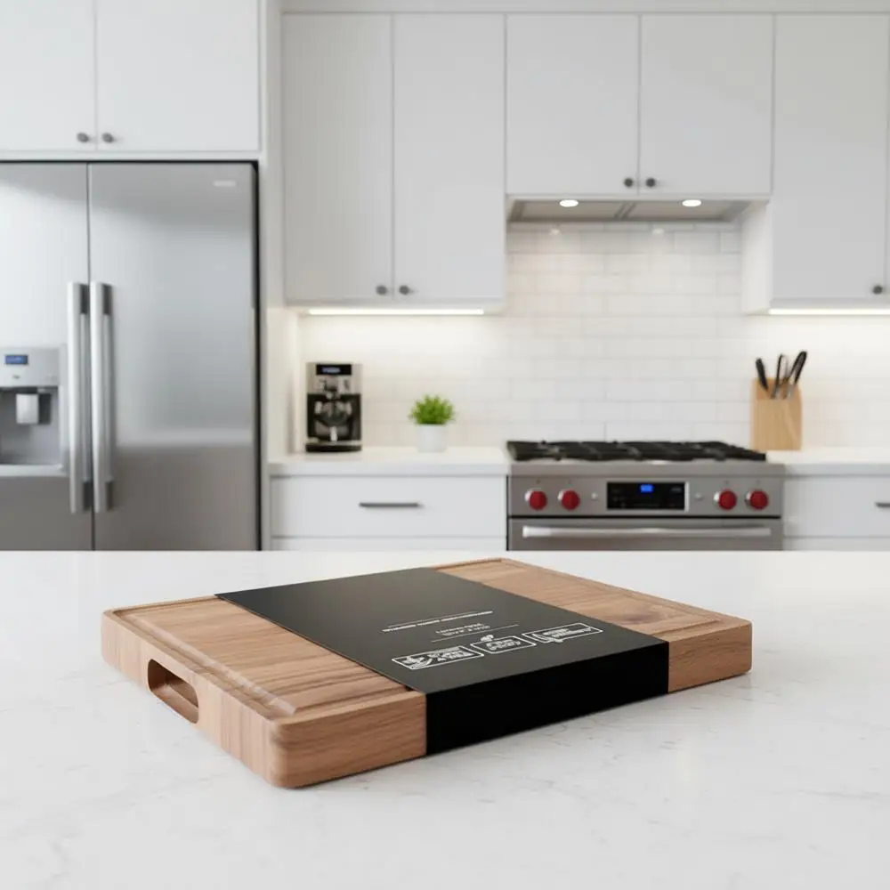 

Двусторонняя разделочная доска из орехового дерева 15x12 с желобком для сока для мяса, сыра, овощей и закусок