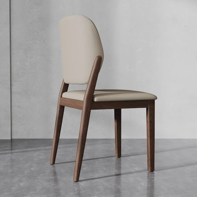 كراسي تناول الطعام الخشبية المتماثلة لحفلات الزفاف كراسي تناول الطعام المصنوعة من الجلد الاسكندنافي كراسي صالة الحد الأدنى Sillas Para Comedor أثاث عصري #3
