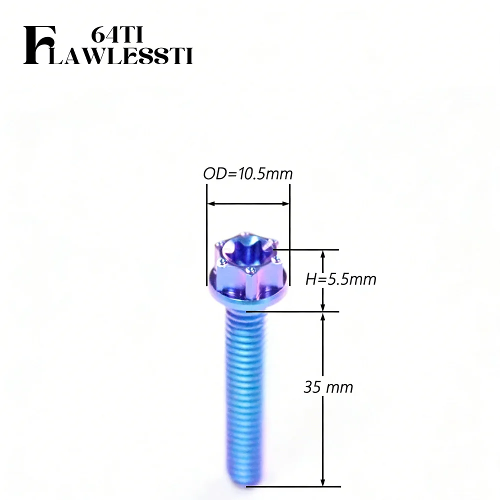 FLAWLESSTI M6×10-90 mm Gr5 Titanium Bolts Crankcase Engine Clutch Bolts For S1000RR Xmax 300 Tmax 560 Sprint 150 Primavera 150