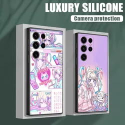 Needy Girl Streamer O-Overload kangel Phone Case For Samsung S25,S24,S21,S22,S23,S30,Ultra,S20,Plus,Note,10 Black Soft Shell