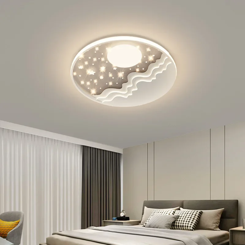 Imagem -03 - Sandyha-ultra-fino Circular Led Luzes de Teto Decoração para Casa Lâmpadas Lanternas Estudo Quarto Iluminação Moderno