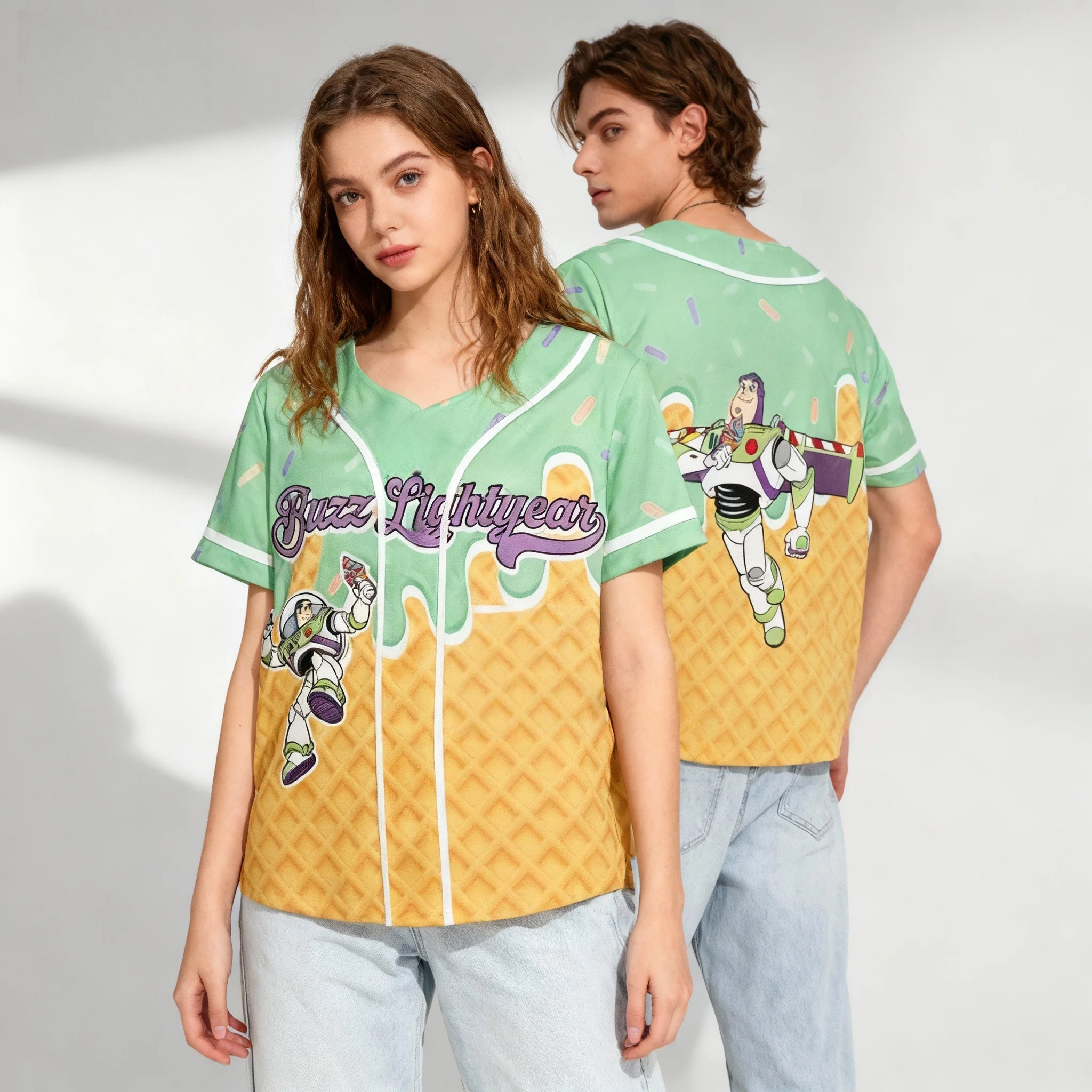 Disney Movie Series Woody Daisy Theme Jersey Sweet and Cool Street Summer T-shirt Oversized Girls Adult Hot Selling Item