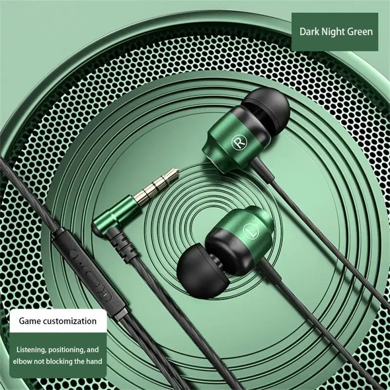 Jack Magnetic Gamer Wired Earphones Gaming Green Metal HiFi Bass Stereo 3.5mm Type C Earbuds For Phone Computer Mic Headphones