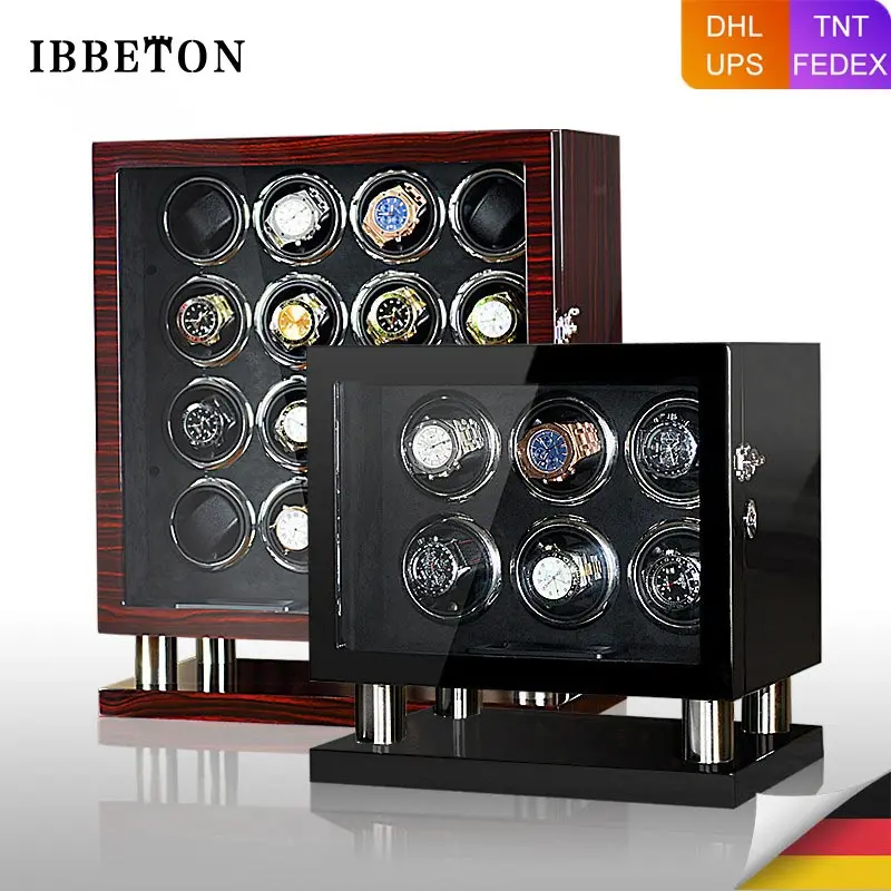 

Automatic Watch Winder Luxury Wood Watch Safe Box Japanese Mabuchi Motor Adjustable Modes Watches Storage Winding Case Safe Box