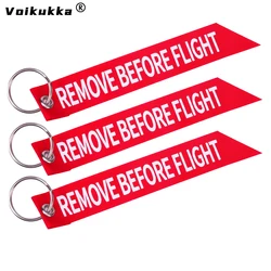 Voikukka Jewelry Red Letter One Side Printing Remove Before Flight Motorcycle Exhaust Pipe Plug Streamer Keychain Wholesale