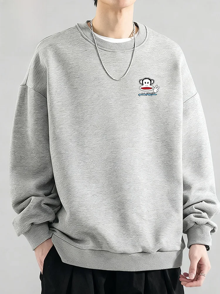 

American Sle round Ne Sweatirt Men's Spring New ey Linen Men's Casual Comfortable Breathable Sweatirt