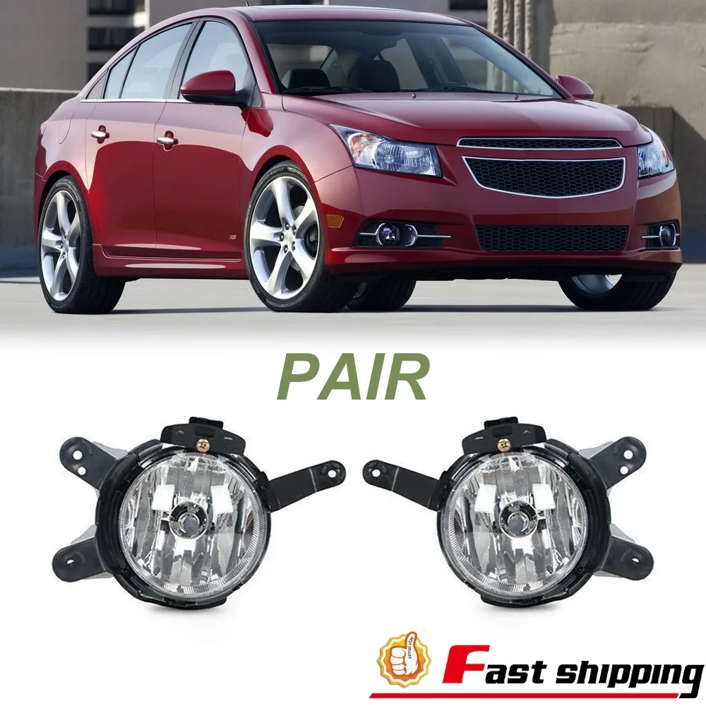 

Left & Right Side Front Bumper Clear Fog Lights For 2009-2013 Chevrolet Cruze